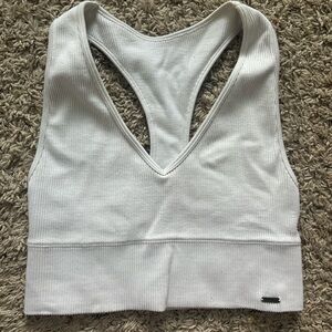 Gilly Hicks White Ribbed Crop Top